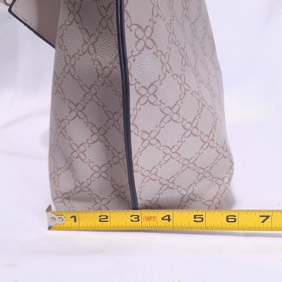 Nine West Tote Bag Beige Monogram Shoulder Bag w/ Card Holder & Top Zip Mint - Picture 12 of 12